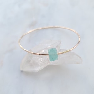 Sea Glass Bangle: Hammered 14K Gold Filled Stacking Bangle