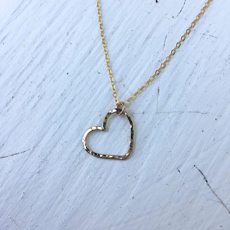 Floating Open Heart Necklace Gold Layered Necklace - Etsy