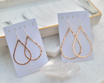 Teardrop Hoops | Gold Teardrop Hoops | Silver Tear Drop Hoops | Hammered Hoops | Minimalist | Dainty Jewelry | Hoops |