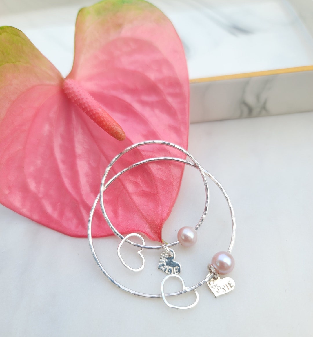 Baby & Child Bangle Keiki Bangle Baby Bangle Pearl Bangle Charm Bangle