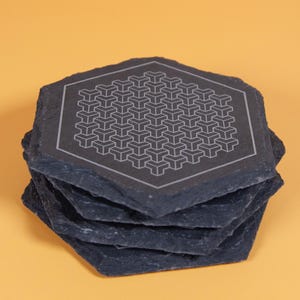 Juego de posavasos entrelazados en forma de Y / de pizarra