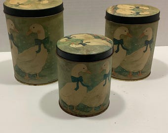 Vintage Nesting Tins - Country Geese - Farmhouse Decor