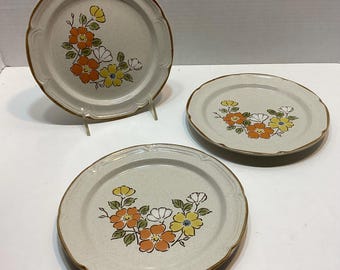 Vintage Hearthside Stoneware Plates - Baroque - 70’s Style - Set of 3 Plus 1