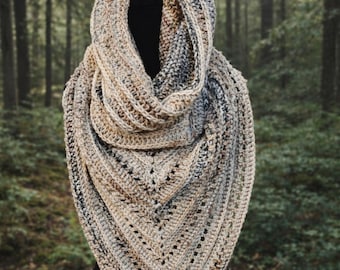 Wild Oleander Hooded Scarf Cowl Scarf Handmade
