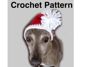 CROCHET PATTERN Dog Santa Hat with and without Earflaps and Braids - Sizes xxs, xs, s, m, l, xl, and xxl