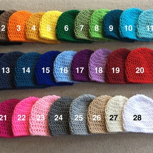 Crochet Single Color Hat for Baby, Infant, Child, Teen, and Adult. Winter Hat, Single Color Hat [Pick Your Color]