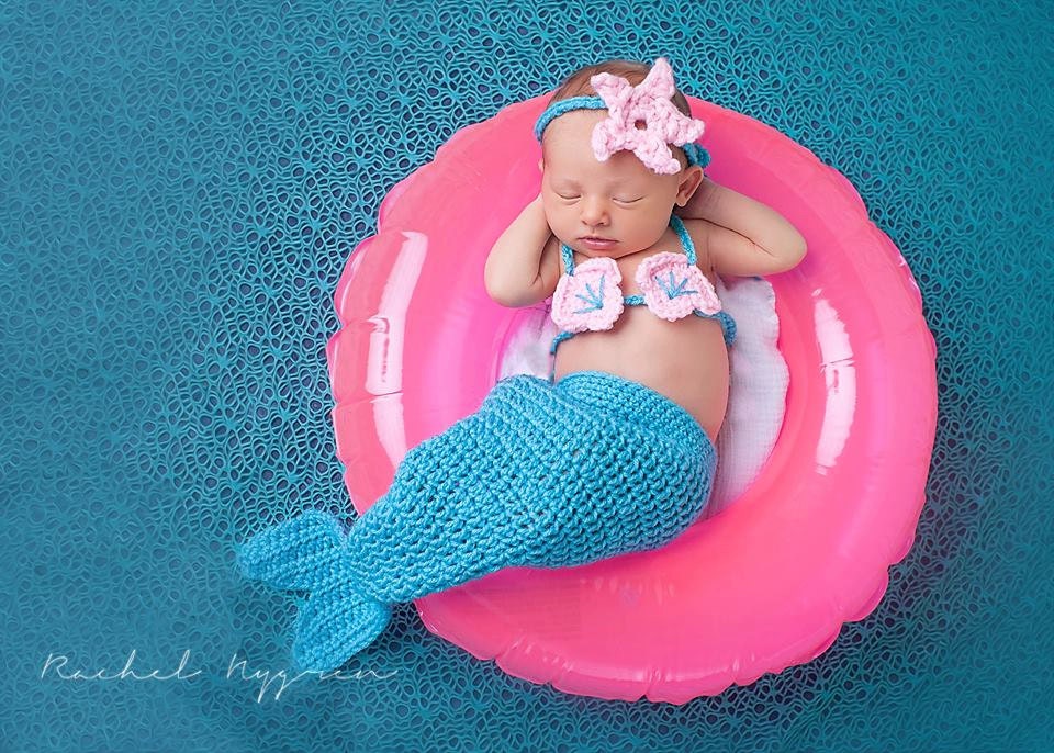 Crochet Baby Girl Mermaid Set Crochet Mermaid Photo Prop | Etsy