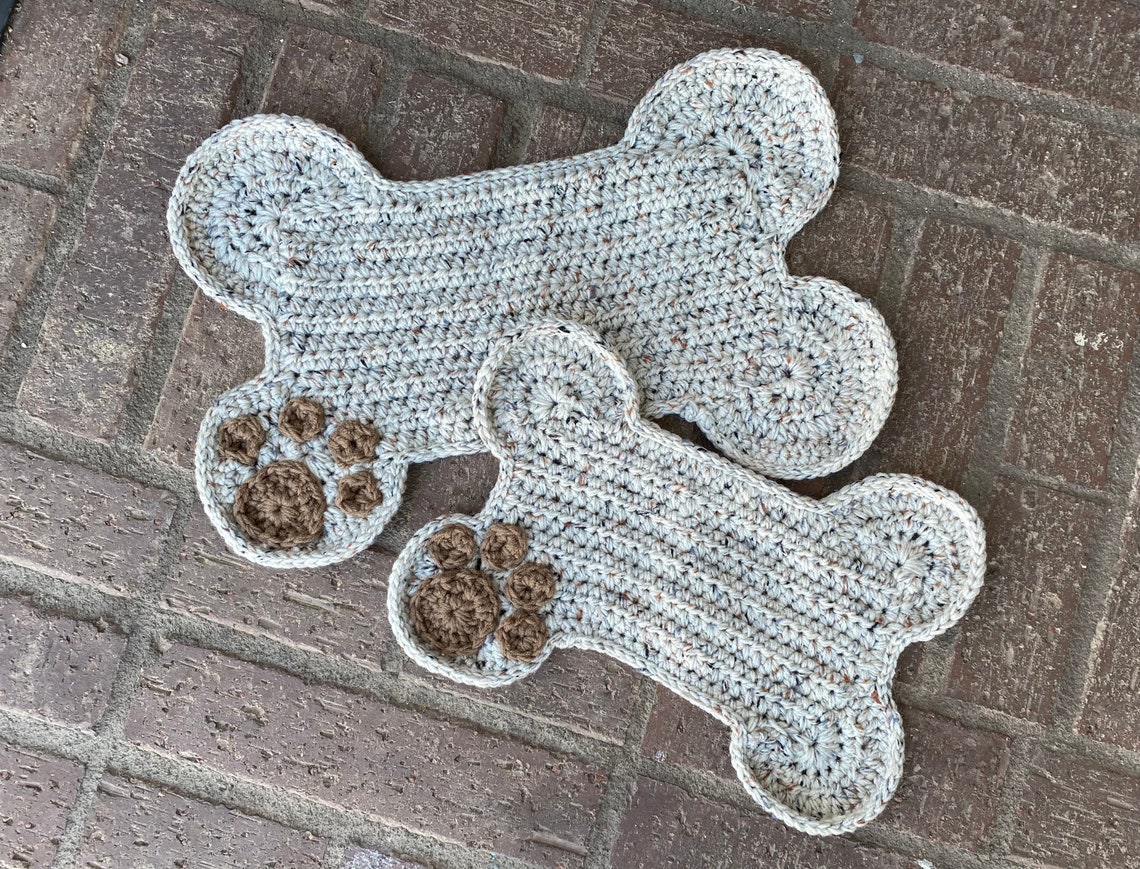 Crochet Dog Placemat Food Mat Pet Placemat Food Dish Dog Etsy