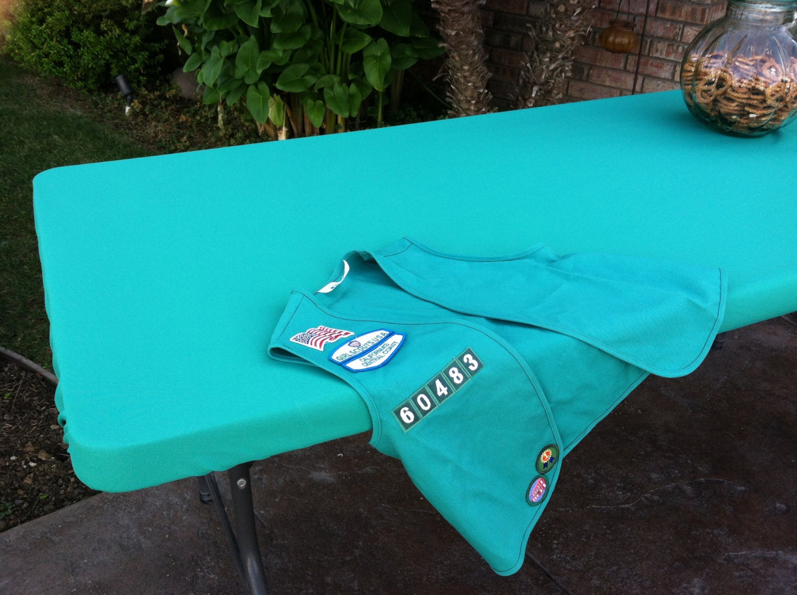 6 Ft. Fitted / Elasticised Tablecloth Girl Scout Green Etsy