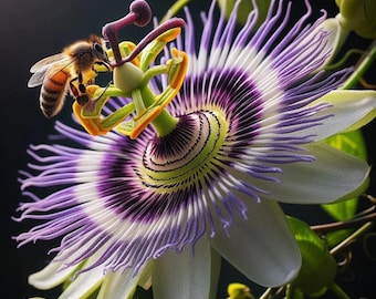 Passiflora Incarnata Maypop Plant for Planting Passion Vines Perennial Purple Flower Cold Hardy Passion Fruit Tree, 4-6 Inc Tall, No Pot