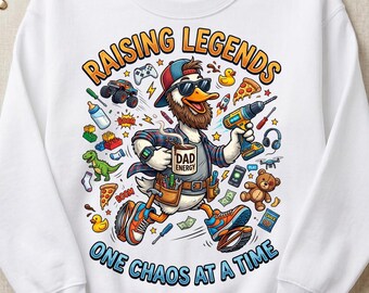 Funny Goose Dad PNG Design, graphique de chemise Silly Goose fête des pères, téléchargement numérique pour sublimation