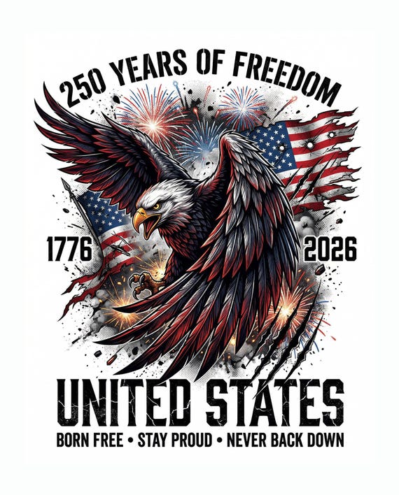 USA 250th Anniversary PNG, Patriotic Bald Eagle Sublimation, 1776 to 2026 America 250 Graphic, Distressed US Flag, 4th of July Shirt Design