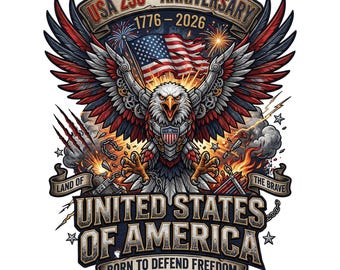 250e anniversaire des États-Unis PNG, conception de chemise aigle patriotique, 1776 2026 téléchargement numérique par sublimation