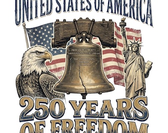 250e anniversaire des États-Unis PNG, Amérique 1776-2026 Sublimation, conception de chemise patriotique aigle Liberty Bell, 4 juillet graphique téléchargement numérique