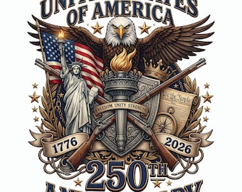 250e anniversaire des États-Unis en PNG, Amérique de 1776 à 2026, motif patriotique de cloche de la liberté de l'aigle, illustration du 250e anniversaire des États-Unis, téléchargement du 4 juillet