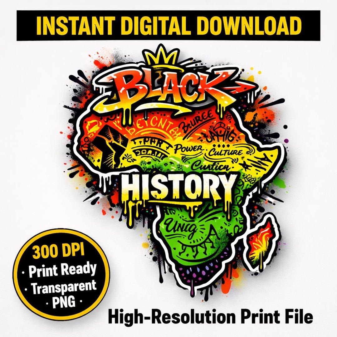 African Map PNG | Black History Month Sublimation | Afrocentric ...