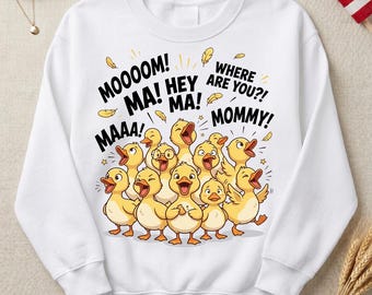 Funny Mom PNG Digital Download, Chaotic Motherhood Sublimation Design for Shirt, Ducklings Yelling Mommy Clipart, Mother's Day Gift File