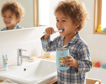 Retro kawaii badkamerbeker - roestvrijstalen beker in Osamu Goods-stijl - jaren 80 vintage illustratie tandenborstelhouder schattig mondwater CupforDorm