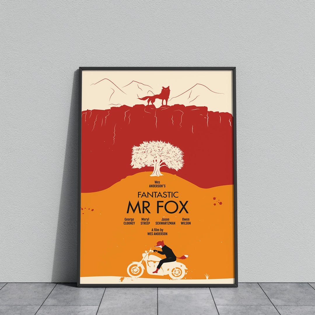 Fantastic Mr Fox Poster | Black Wolf Wall Art | Movie Print - Etsy