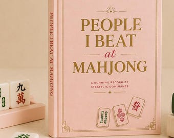 Mahjong Score Keeping Journal: Dusty Rose Hardcover mit Gold Akzenten, Game Night Log | Mahjong Geschenk