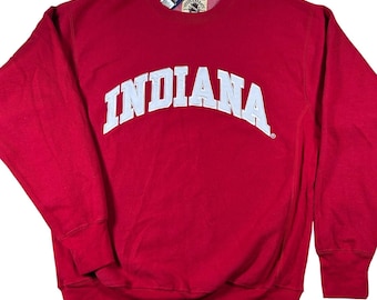 VTG Steve & Barrys Indiana Sweatshirt Size M (Fit XL) Red 3D Spell Out 90s Y2K