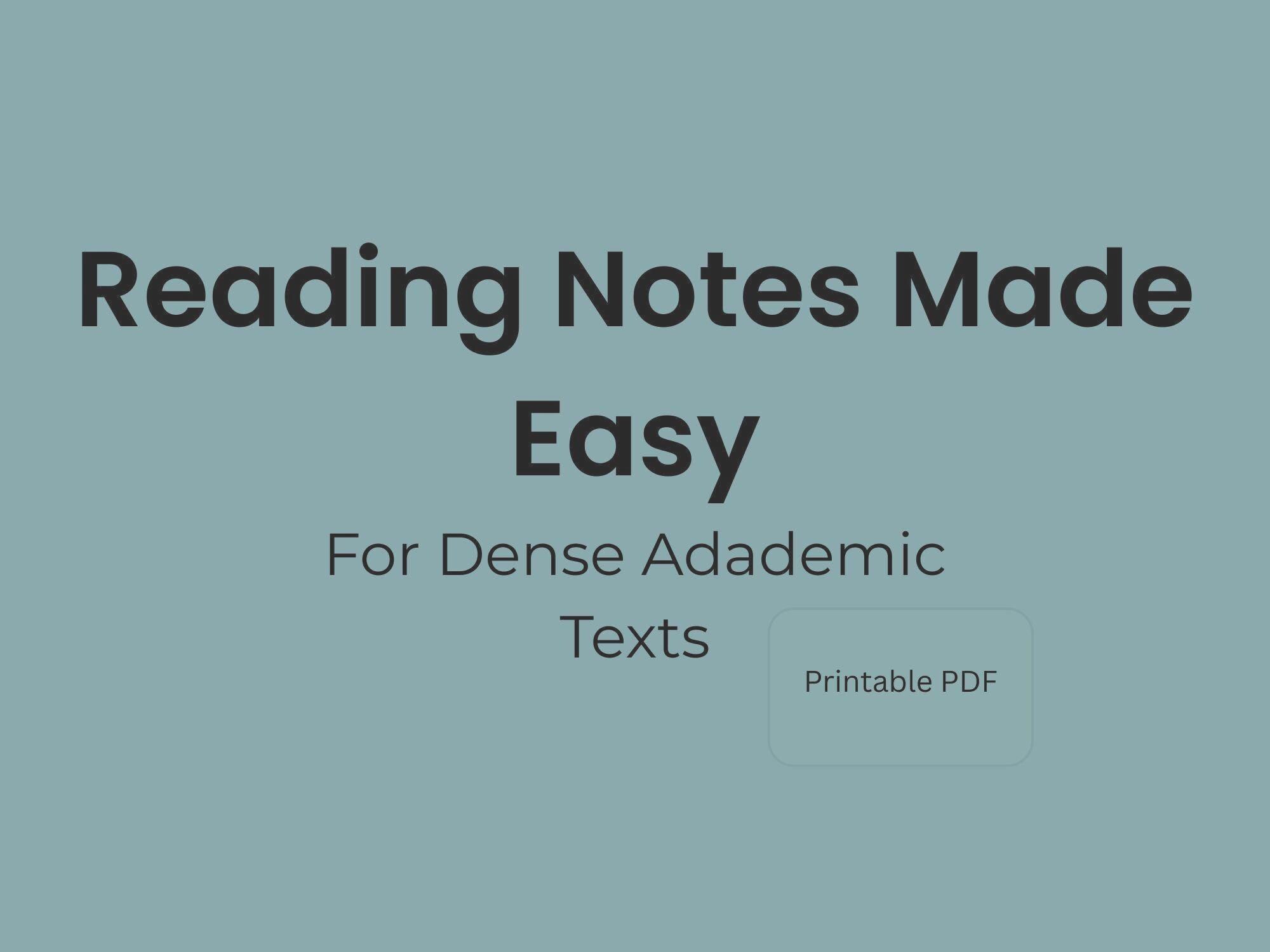 Reading Notebook.pdf Reading Notes Template for Studentss- Printable Study PDF - Etsy