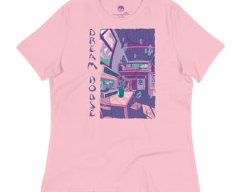 ドリームハウス ヴェイパーウェイヴ パステルピンク Tシャツ