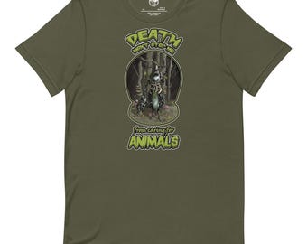 Zombie Druid and Wolf Companion Green T-Shirt