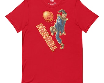 ファイアボールメイジファンタジーレッドTシャツ
