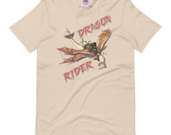 スカイドラゴンライダーファンタジーベージュTシャツ