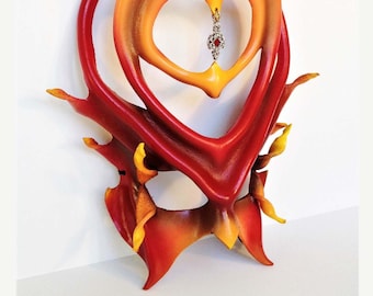 PHOENIX BIRD Mask - Firebird mask * Phoenix Mask * Burning Man Mask * Phoenix Bird Art * Phoenix Bird Decor * Fire Bird Fantasy Mask