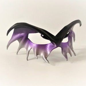 Ledermaske Fantasy Vampir Maskerade Maske Silber Lila Schwarz Ledermaske Vampir Cosplay Maske LARP Halloween Karneval Maske