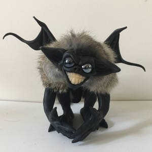 GOOFY BABY GOBLIN Brownie Puppet * Goblin Statue Fantasy Creature * Mythical Creatures Mythological Art *Renaissance Faire Shoulder Puppet