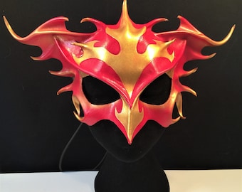 PHOENIX MASK - Fire Bird Mask, Fantasy CosPlay Mask, Animal Masquerade Mask, Phoenix Costume Fantasy Cosplay costume Carnival Mardi Gras