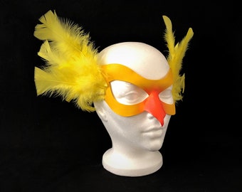 Leather BIRD MASK with real feathers, festival mask, Bird Costume * Bird Cosplay * Carnivale Costume, Carnival Mask, Mardi Gras, Parade mask