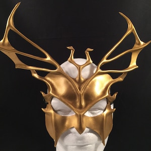 GOLD Leather Mask Roman God Costume TRITON Costume Greek God Mask Mardi Gras Carnival Masquerade Festival Halloween Comicon Cosplay larp