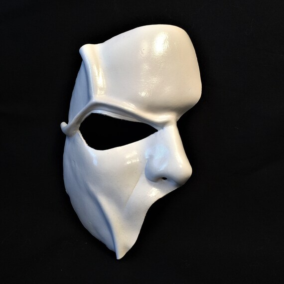 Phantom of the Opera Half Mask White Masquerade Mask White Etsy