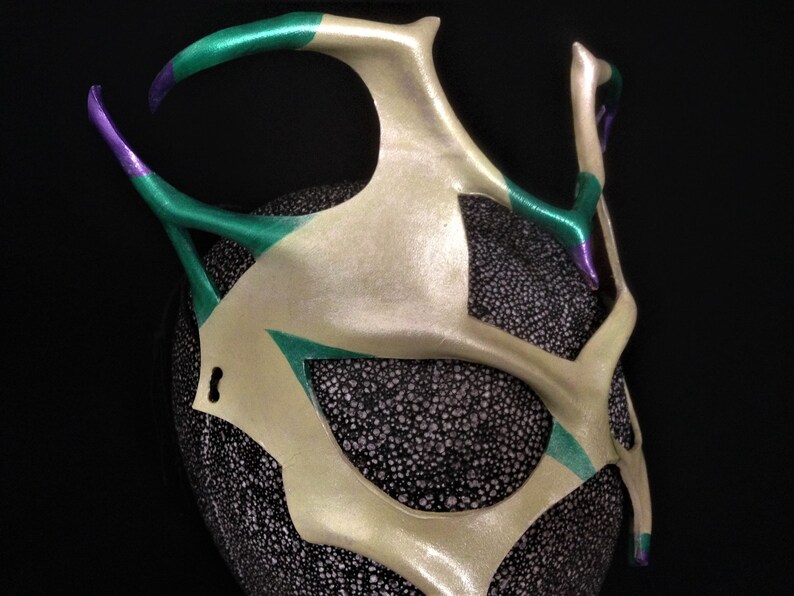Court Jester Mask Cream Clown Leather Mask Mardi Gras Mask Halloween Clown Court Jester Costume Masquerade Party Circus Renaissance Faire