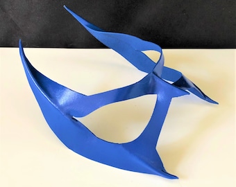 Máscara de cuero azul para cosplay, máscara de villano de superhéroe, máscara de gato para cosplay, máscara de superhéroe para cosplay, disfraz de hombre y mujer de Comicon para Halloween.