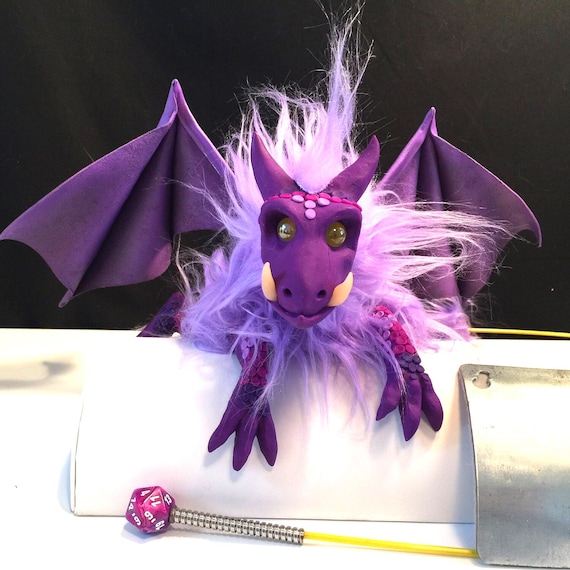 Purple Baby Dragon Shoulder Puppet, Superhero Cosplay, Fantasy Creature