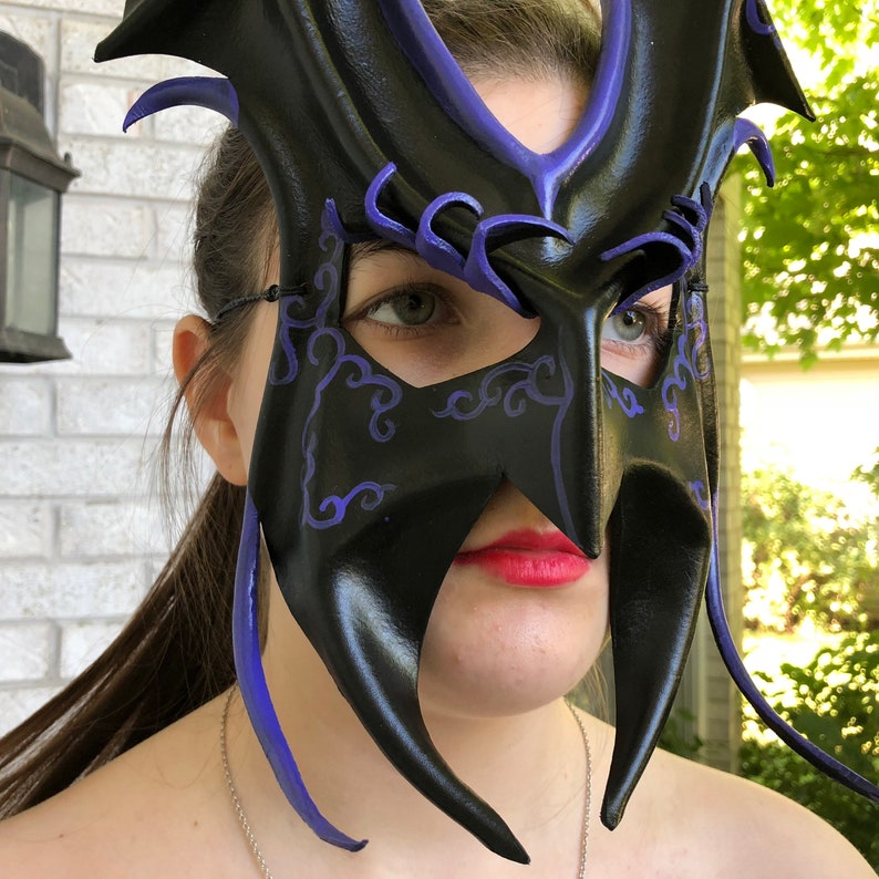 Mask - Leather Pink/Purple/Black