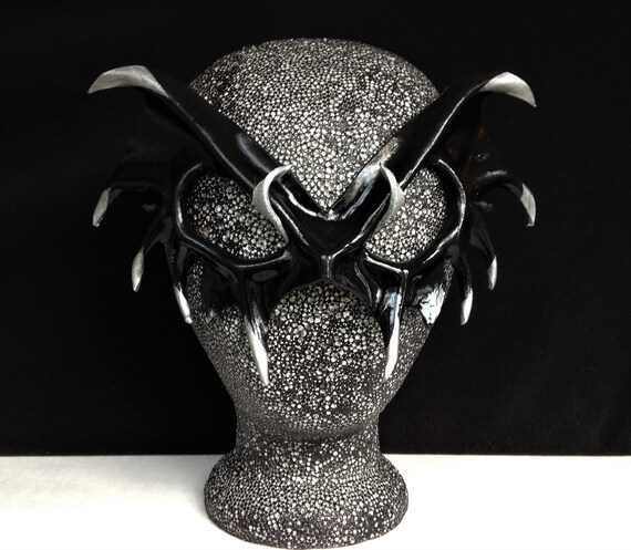 Black Leather Vampire Mask, Vampire Masquerade Mask