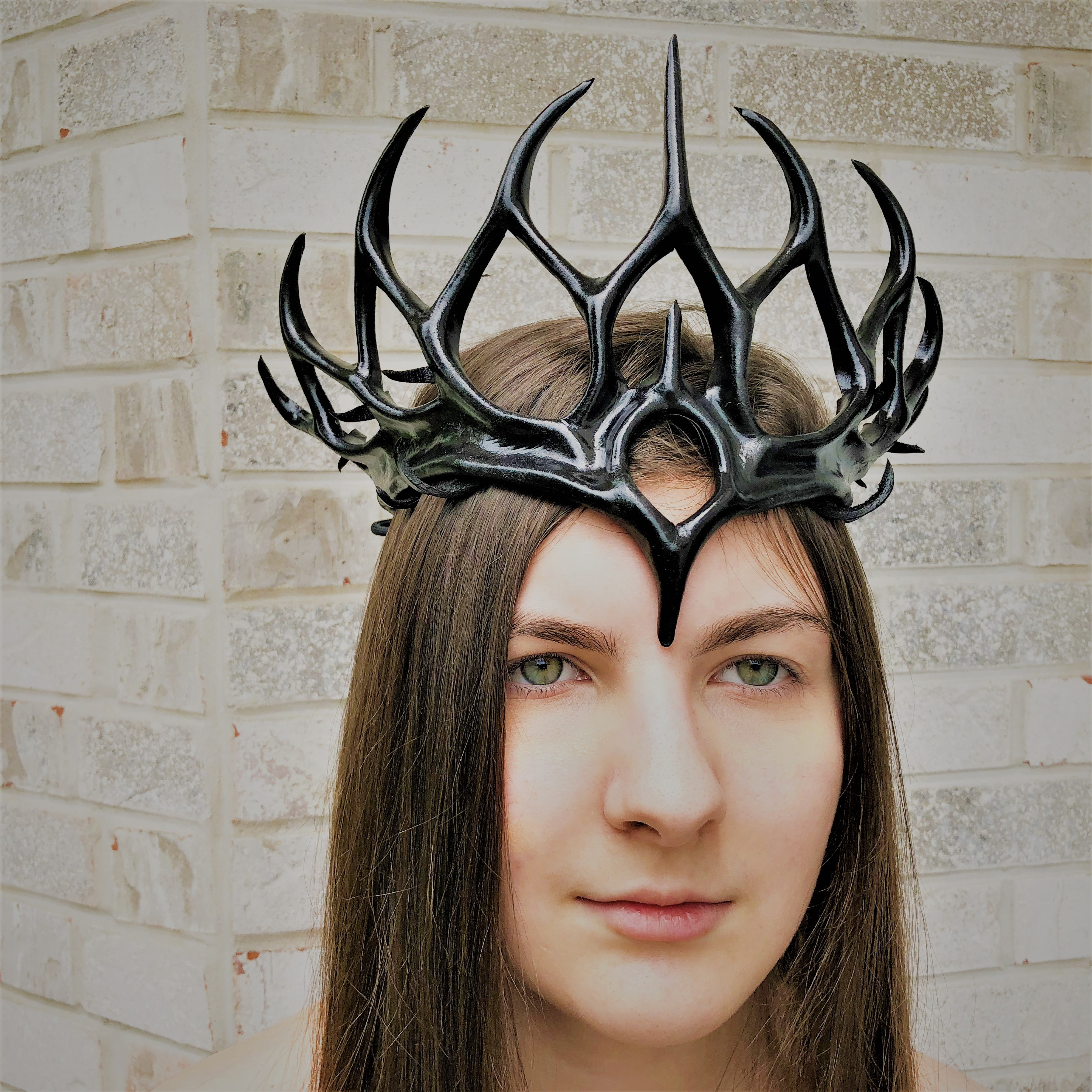 Leather Crown Queen Headband Tiara Adjustable Medieval Costume Accessory Amazon.com: Gothic Headpiece Black Gothic Crown Crown Queen  main image 3