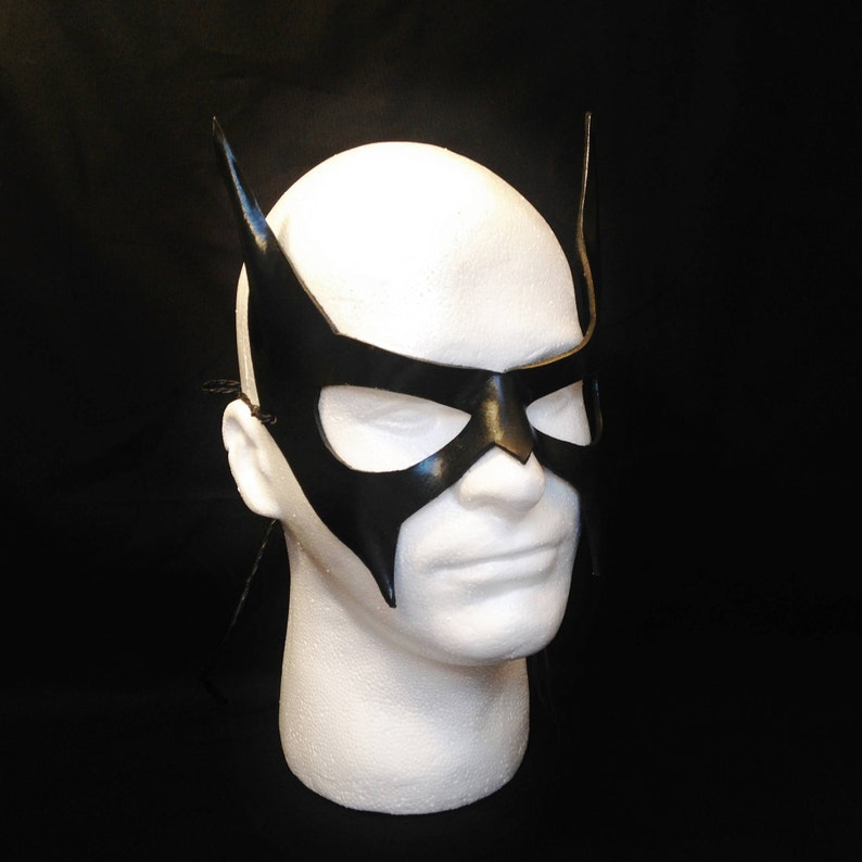 Catwoman mask Villian Cosplay Cat ears Black Leather Batgirl Etsy