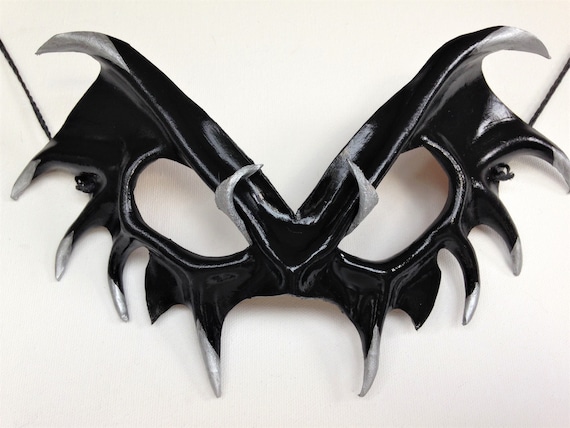 Black Leather Vampire Mask, Vampire Masquerade Mask, Halloween