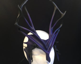 Dark Fairy Sorceress Costume Crown * Goddess Cosplay Headpiece Leather Antlers * Halloween Mask Witch Cosplay Sorceress CosPlay Burning Man