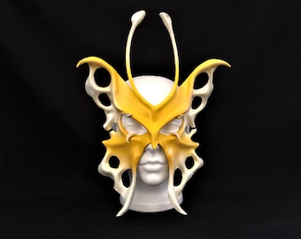 Leather Butterfly Mask, Fantasy Festival Fairy Mask, Renaissance Faire Fairy Costume, Leather Butterfly Fairy Cosplay costume accessory