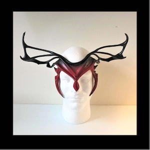 Dark Fairy Headpiece costume accessory for Fantasy festival antlers for LARP Demon Horns, witch crown for ritual pagan Festival Halloween