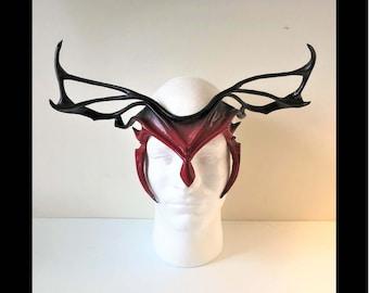 Dark Fairy-zendspoel kostuumaccessoire voor Fantasy festivalgewei voor LARP Demon Horns, heksenkroon voor ritueel heidens festival Halloween