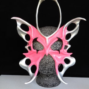 Leather Butterfly Fairy Mask, Halloween Fantasy Masquerade Ball costume piece, Pink Fairy CosPlay Mask, Renaissance Faire Fairy Costume